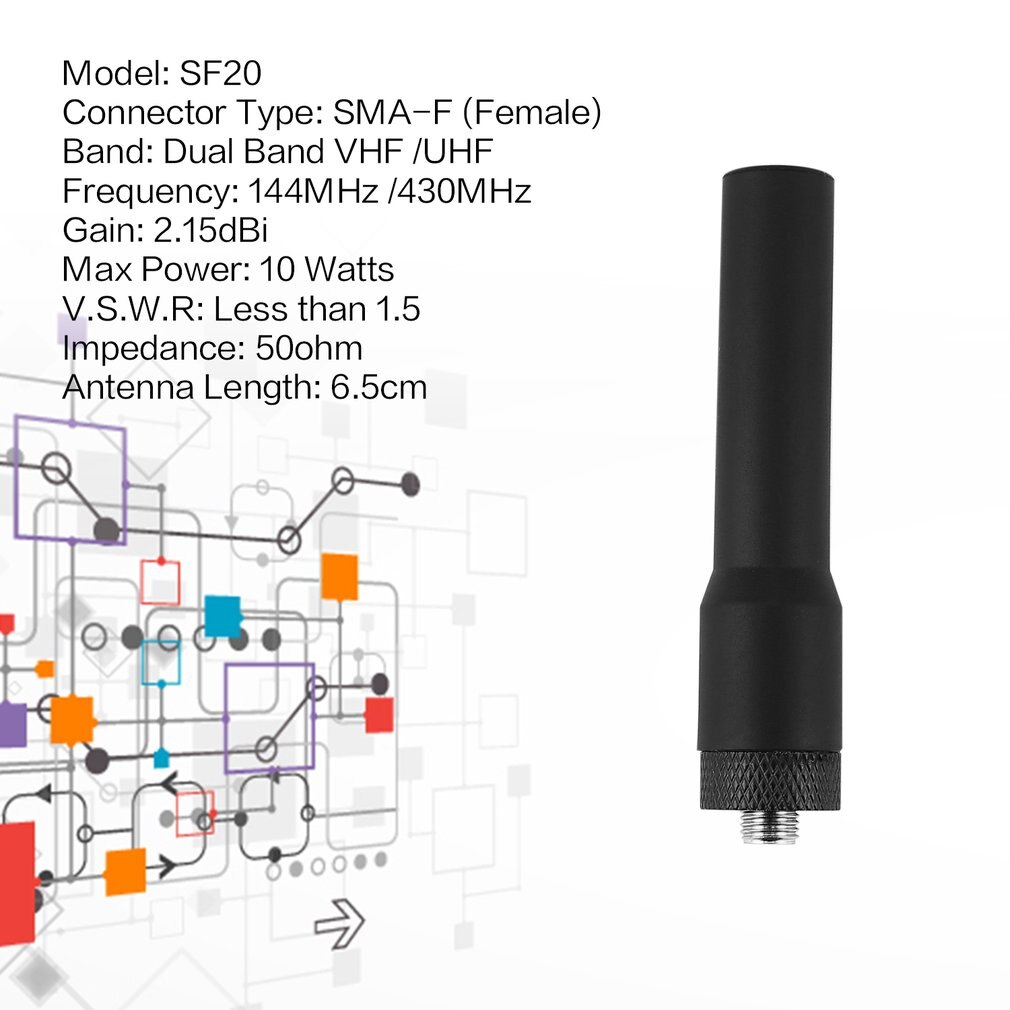 Mini SMA-F Weibliche Dual Band Weiche Antenne SF20 1PC für BAOFENG Walkie Talkie UV-5R Plus UV-5RE Plus UV5RC UV-82 UVB5 UVB6