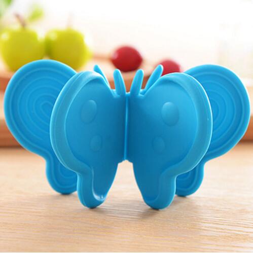 HOMETREE Creatieve Siliconen Isolatie Tegen Vlinder Clip Band Met Magneet Genomen Oven Verdikte Beschermen Keuken Tool H318: H318 Blue