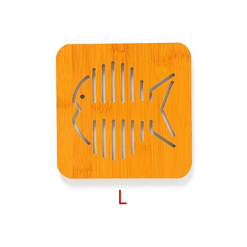 1pc coaster pinwheel stort fiskben tålig katt härligt tecknat köksbord som skyddar träkopp: Stor fisk