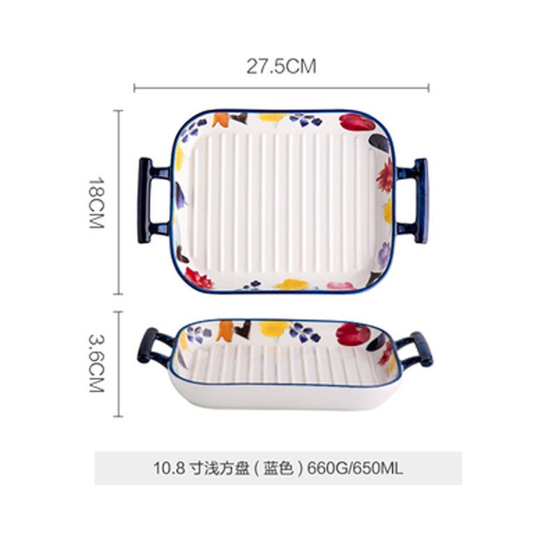 Vajilla de cerámica para horno microondas, juego de vajilla occidental de porcelana para cocina, cuenco de arroz al horno y queso al horno: 08 10.8 inch Bakewar