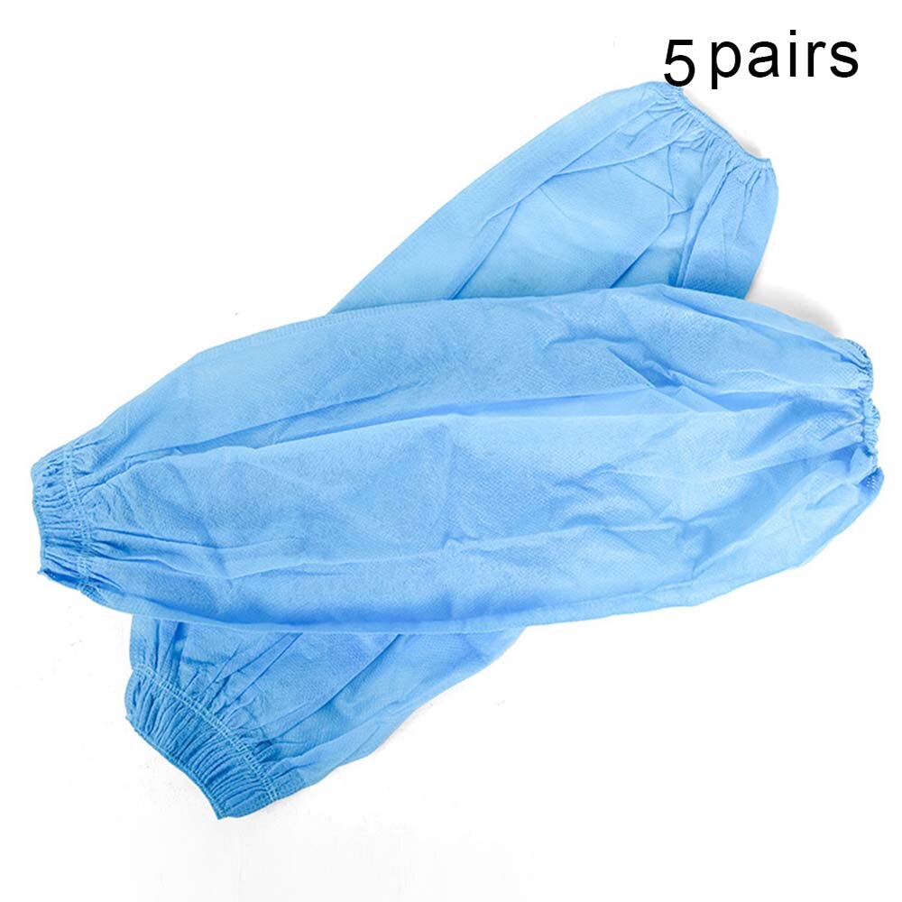 5 pairs Disposable Non-woven Fabrics Oversleeves Arm Sleeves Protective Covers Oil Resistance Cleaning Oversleeves