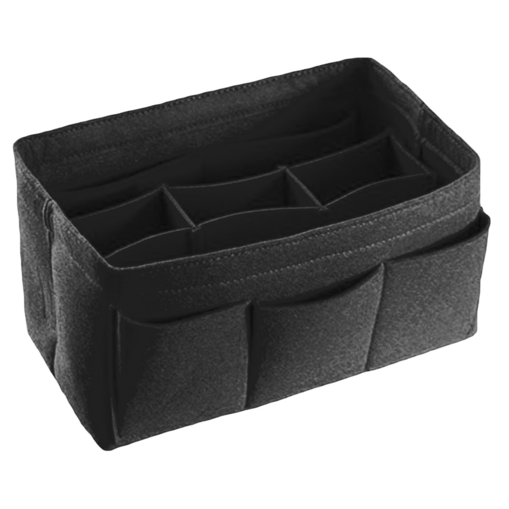 Organizer Insert Bag Women Nylon Travel Insert Organizer Handbag Purse Large liner Lady Makeup Cosmetic Bag Female Tote: Dark Gray / L