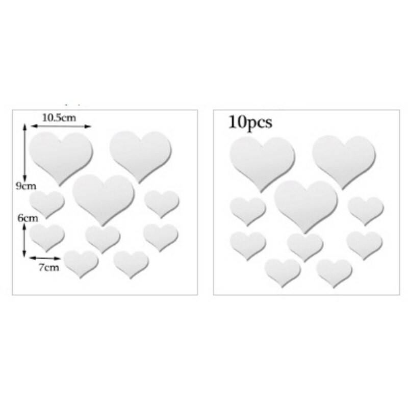 10pcs 20x5CM Strips Mirror Tile Wall Stickers Decals Mosaic Home Bathroom Decor DIY Long Wall Mirror Stickers