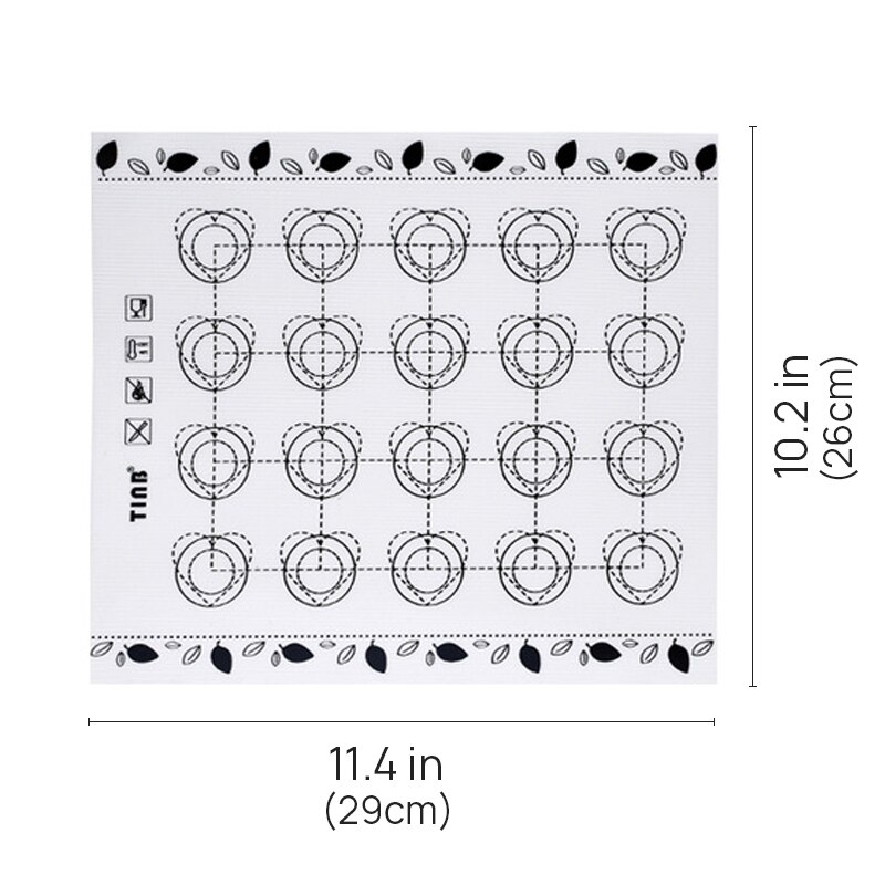 Silicone Baking Mat Macaron Baking Pad Fondant Bakeware Oven Home Non Stick Baking Tools For Cakes Pastry Sheet Dough Roll Mat: BLACK-29X26cm