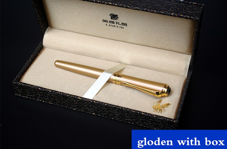 Hero High-end vulpen Iridium pen tip gouden pen clip Gratis carving zegen tekst: golden with box