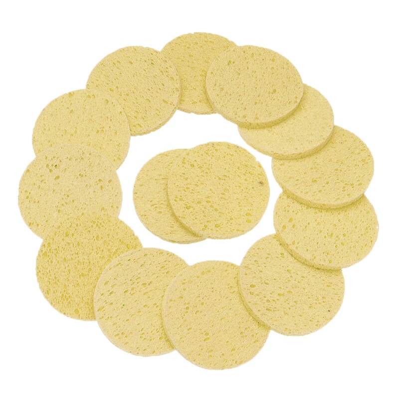 50PCS Natural Wood Makeup Sponge Cellulose Compress Cosmetic Puff Facial Washing Sponge Face Care Cleansing Makeup Tool Remover