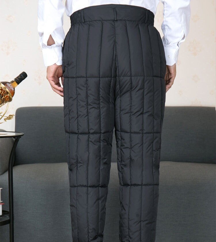 Winter heren broek katoenen dons warme broek dikke casual broek waterdichte koudebestendige donsbroek papa plus maat 7xl