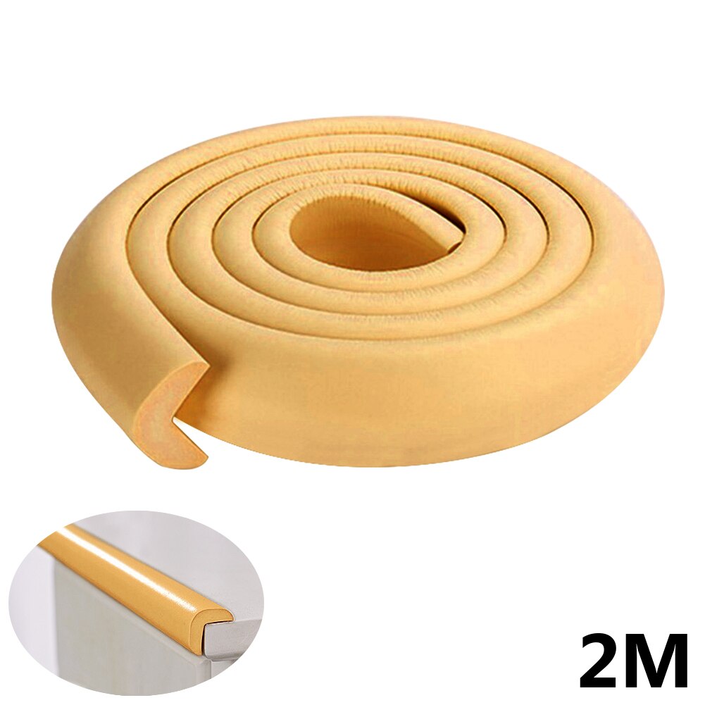 2M L Shape Soft Baby Safety Desk Table Edge Guard Strip Security Kids Protection Bumper Edge Angle Home Anti-collision Strip: orange