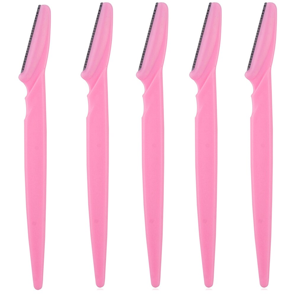 cejas Trimmer de afeitar kit de cara de pelo desmaquillante Facial Shaper Dermaplaning depiladora Razors herramientas de maquillaje para hombre mujer: Pink-5PCS