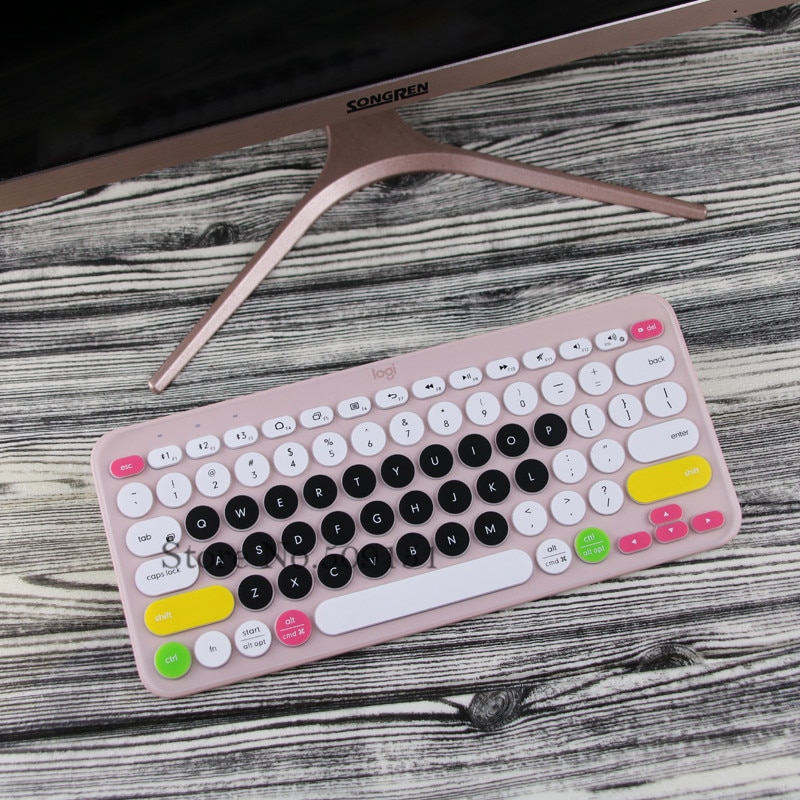 Silikone tastatur cover beskytter til logitech  k380 bluetooth multi-enheds tastatur vandtæt trådløs desktop støv hud film