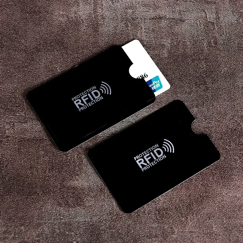 Anti-Scan Card 1PC Sleeve Credit NFC RFID-kaartbeschermer Anti-magnetische aluminiumfolie Draagbare bankkaartenhouder Kaarthouder Portemonnee: Donkerblauw