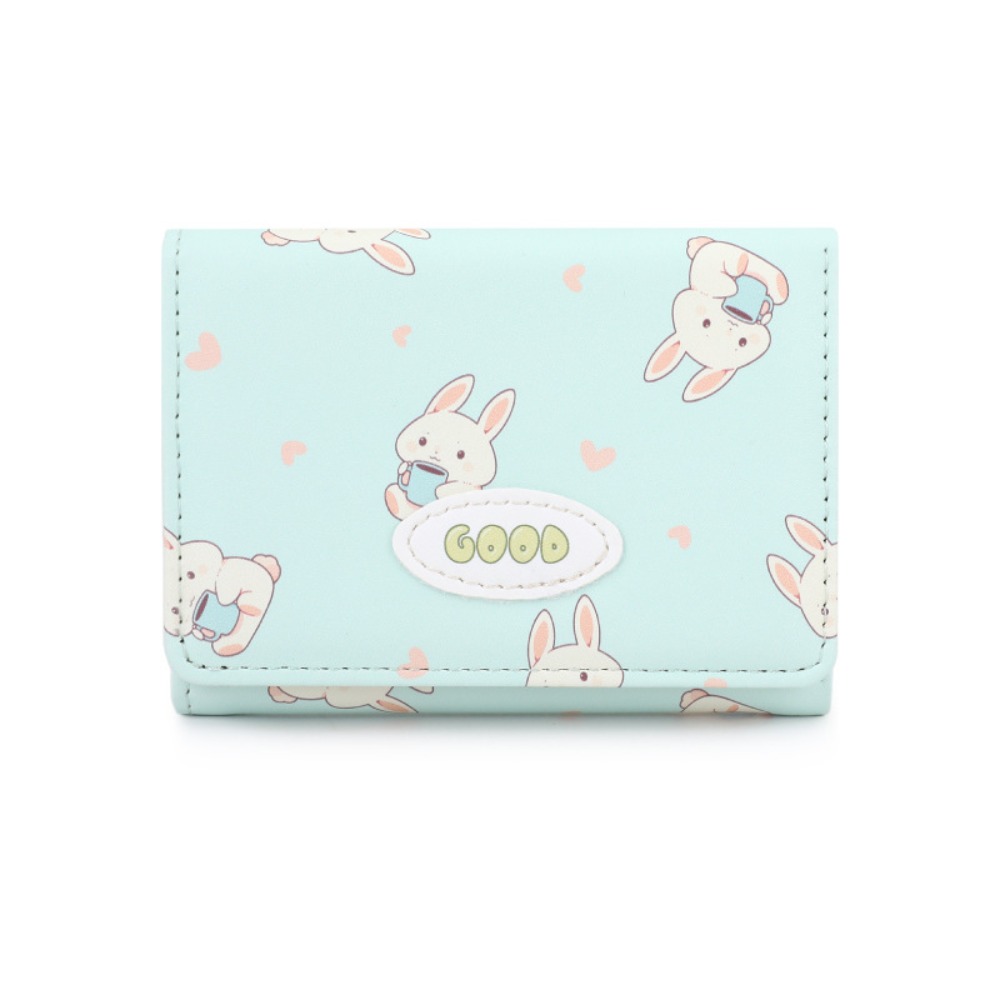 Kreative Bär Drei-fach Brieftasche Cartoon Koreanischen Stil Kurze Brieftasche PU Leder Karte Halter Frauen Geldbörse Student: Dark Grau