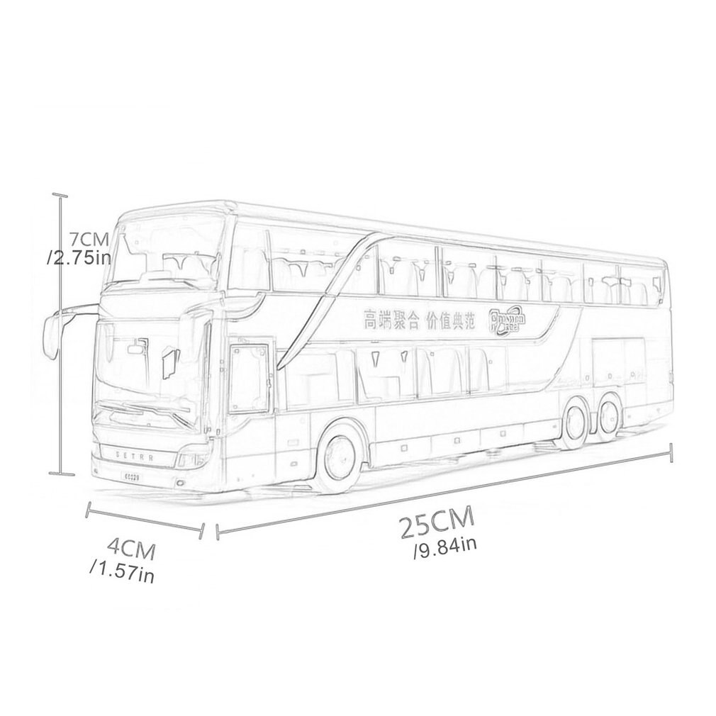 Modelo De Autobús De Fricción De Aleación 1:32, Gran Imitación, Autobús De Turismo Doble, vehículo De Juguete Flash, Gran Calida