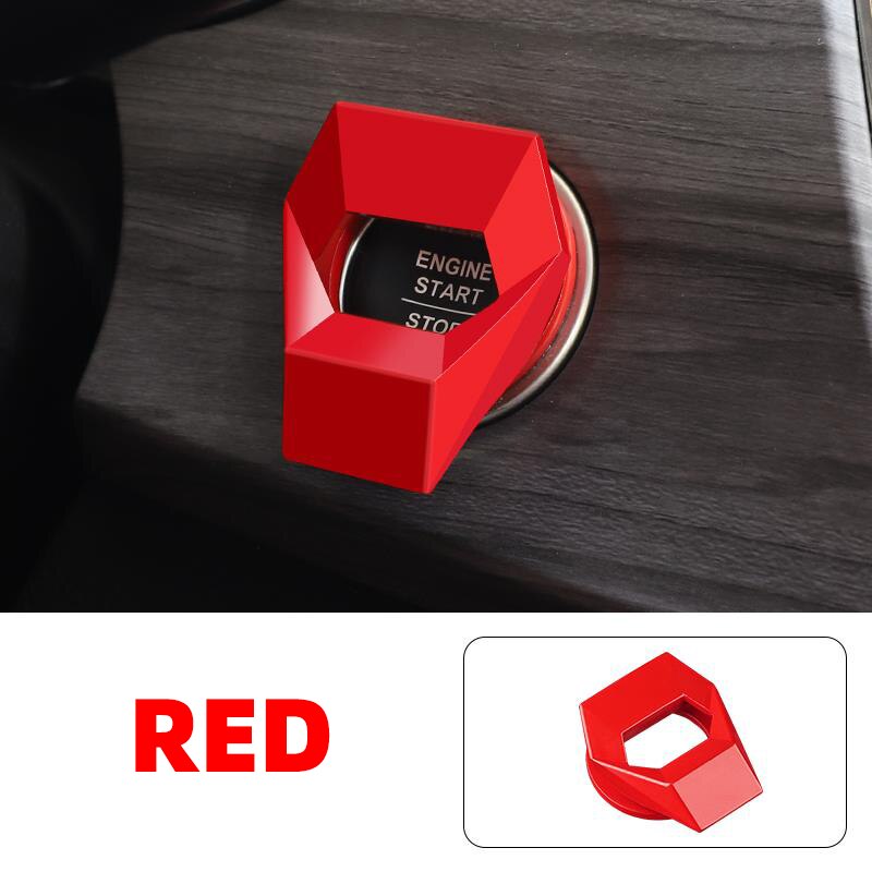 Autostylingstickers voor ford  f150 focus fiesta ecosport taurus auto start-stopknop, ringbehuizing, accessoires: Rood