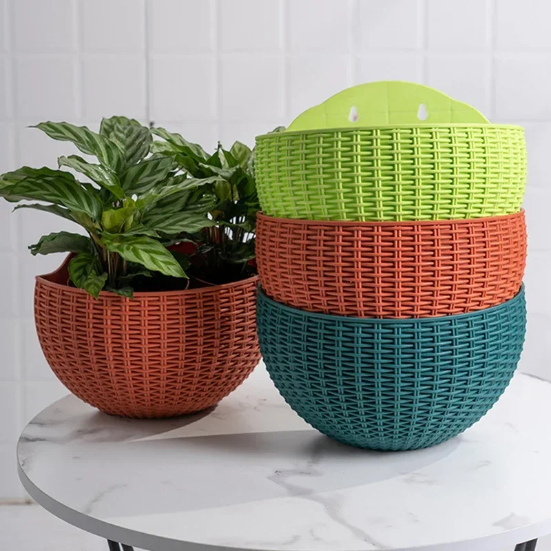 Blumentopf, exquisiter Wandkorb aus Kunststoff, Blumentopf zum Aufhängen, für Höhle Außenbereich, Garten, Balkon, Pflanzgefäß, Eimer, Heimdekoration