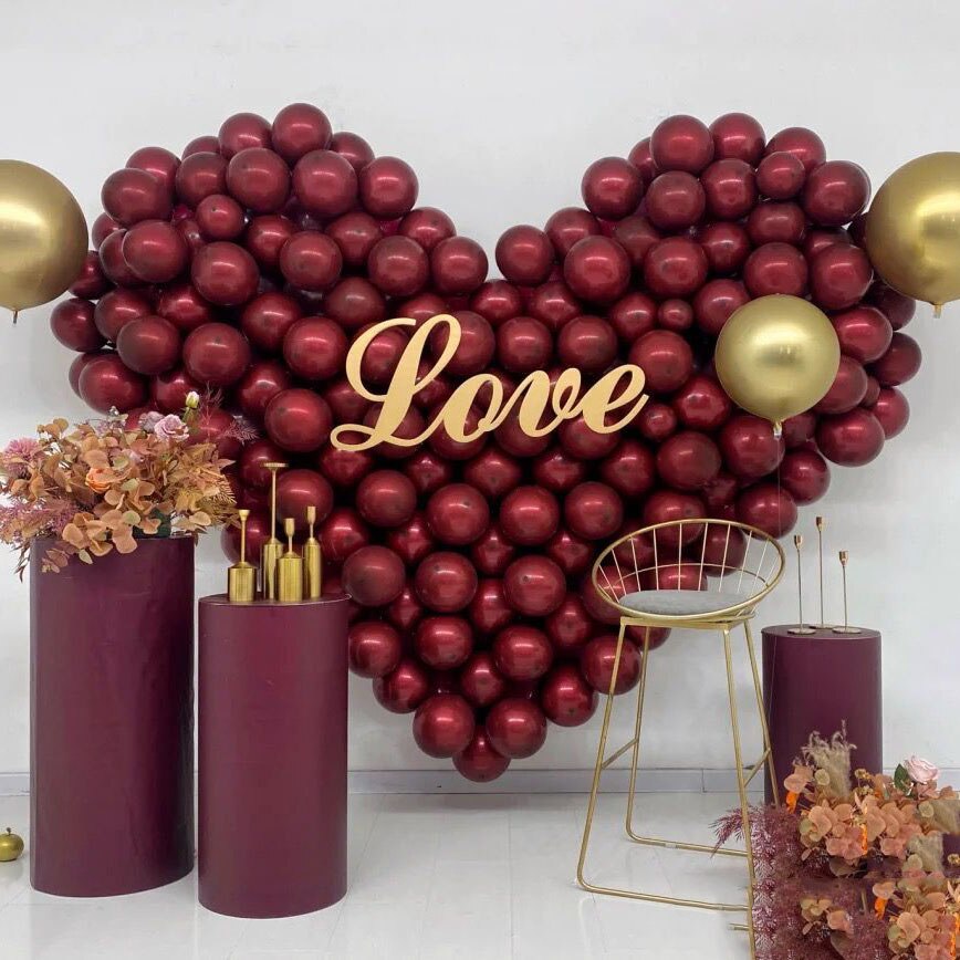249Pcs Valentine Balloon Arch Red Love Heart Wall Balloons Garland Kit Valentines Day Decor Wedding Background Party Decor