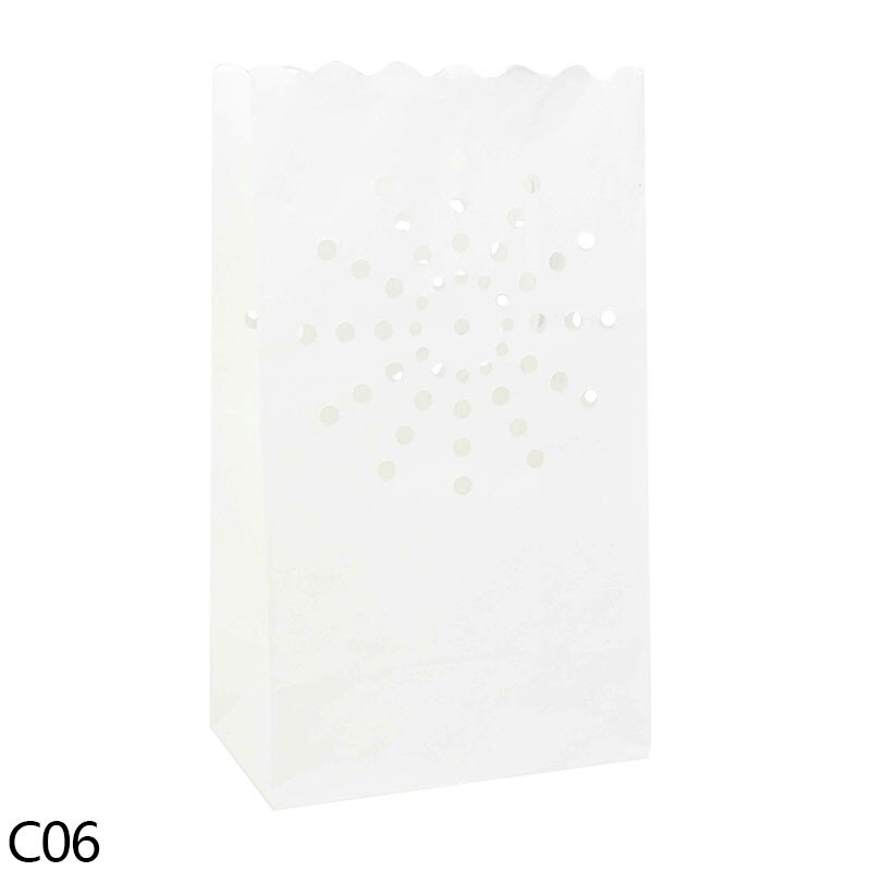 5Pcs Festival Laterne Hochzeit Geburtstag Party Dekoration Papier Kerze Tasche Herz Tee Licht Halter Für Valentine Party Dekor: C06 / 10Pcs