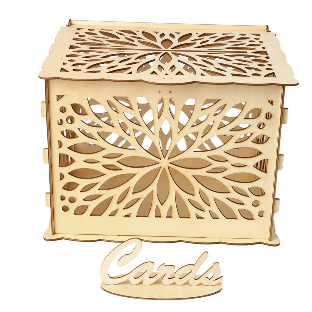 DIY Holz Hochzeit Karte Kasten mit Schloss Karte Zeichen Rustikalen Hohl Karte Halfter Empfang Hochzeitstag Party Dekoration: Stil 5