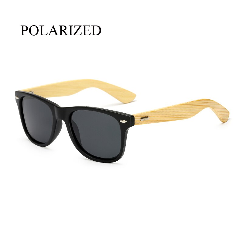Gafas de sol polarizadas de madera de bambú cuadrado para hombre y mujer, gafas de sol Polaroid para hombre y mujer, gafas de sol retro hechas a mano de color rosa: KP1501 C52