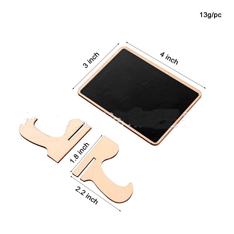 10 sæt træ små tavler håndværk ornamenter firkantet display tavle hjem desktop dekoration diy opslagstavle