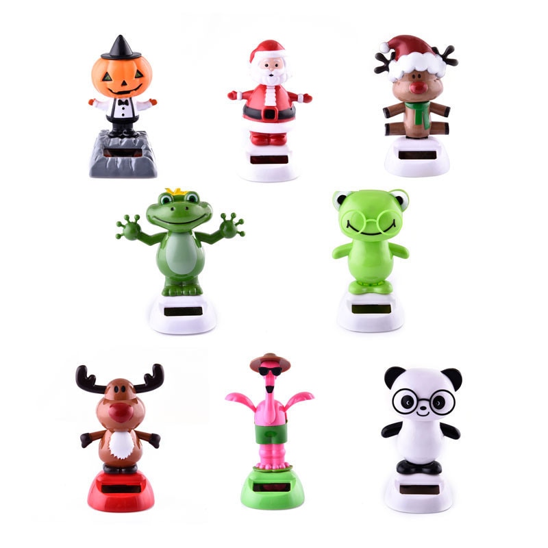 Solar Power Shaking Head Panda Frog Shake Head Cute Animals Toys For Car Interior Ornaments Car-Styling