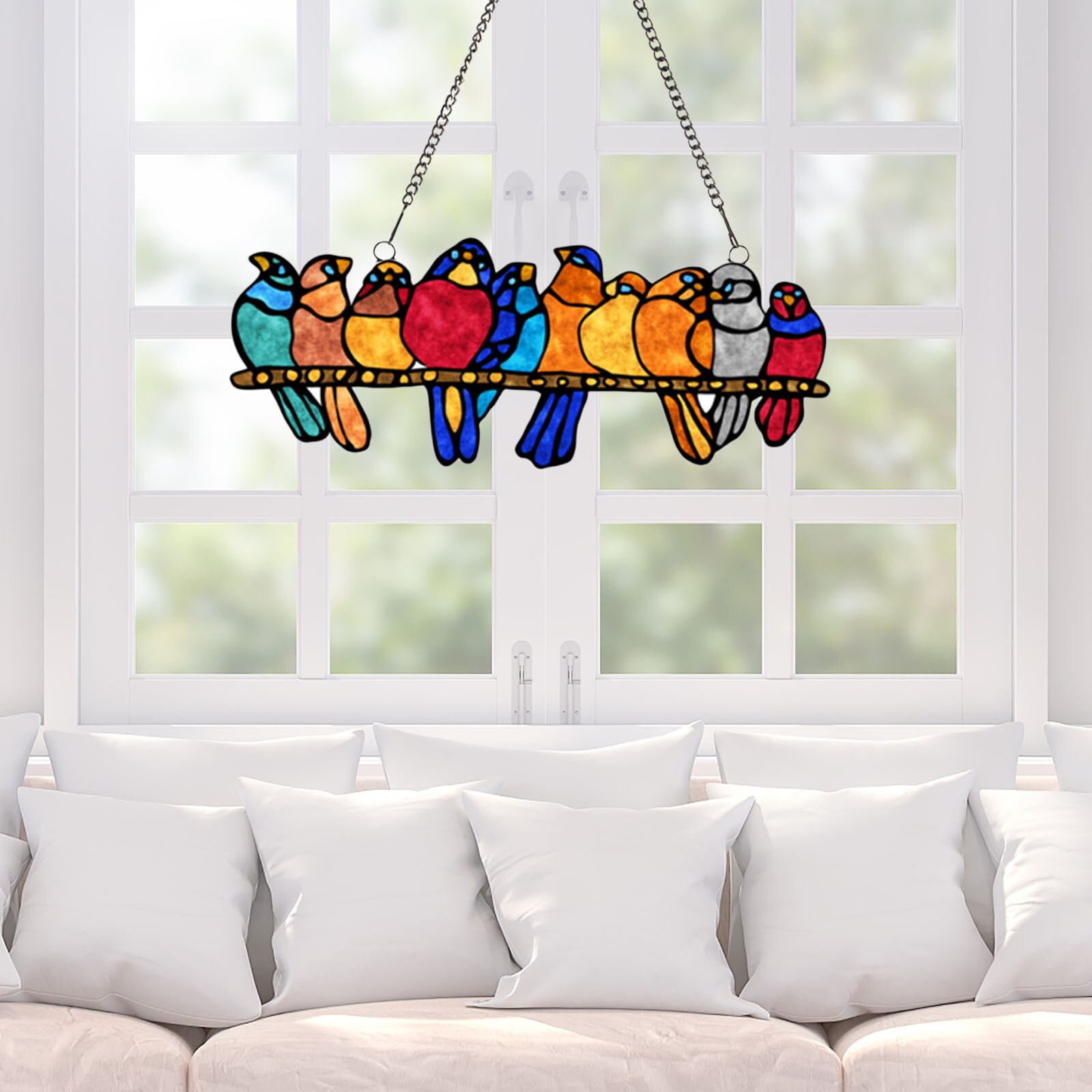 30 # Vogel Soorten Stained Hanger Venster Opknoping Suncatcher Acryl Vogels Opknoping Decoratie Ambachten Stained Glass Window Panelen