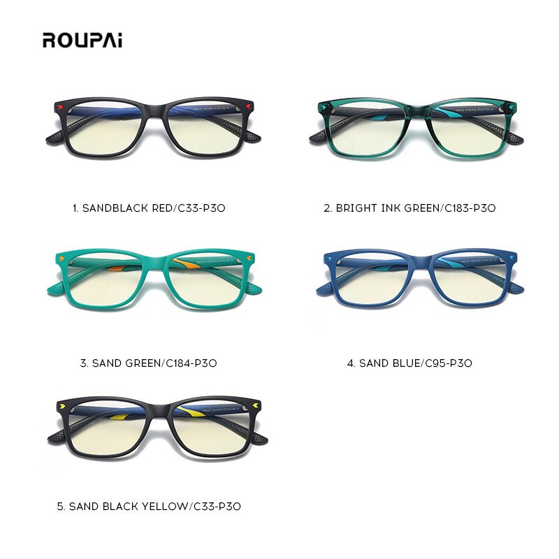 ROUPAI-gafas de sol con luz azul para niños y niñas, anteojos para juegos de ordenador con luz azul, con bloqueo de radiación