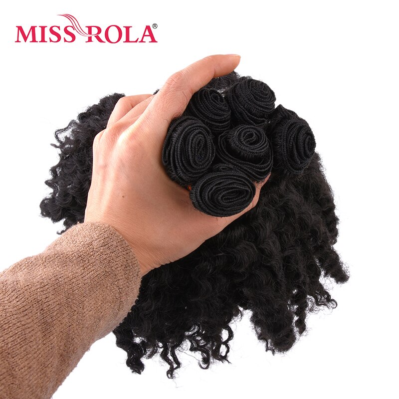 Miss Rola Synthetic Short Wavy Double Hair Weft Weave 100% Kanekalon Fiber Hair Extensions 6pcs/lot