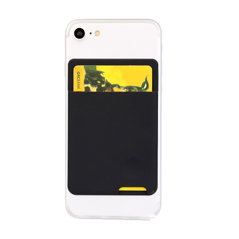 Silikon Telefon Zurück Karte Fall Für ID Kreditkarte Handy Selbst-Kleber Karte Tasche Aufkleber Halter Für IPhone Für android: Beige