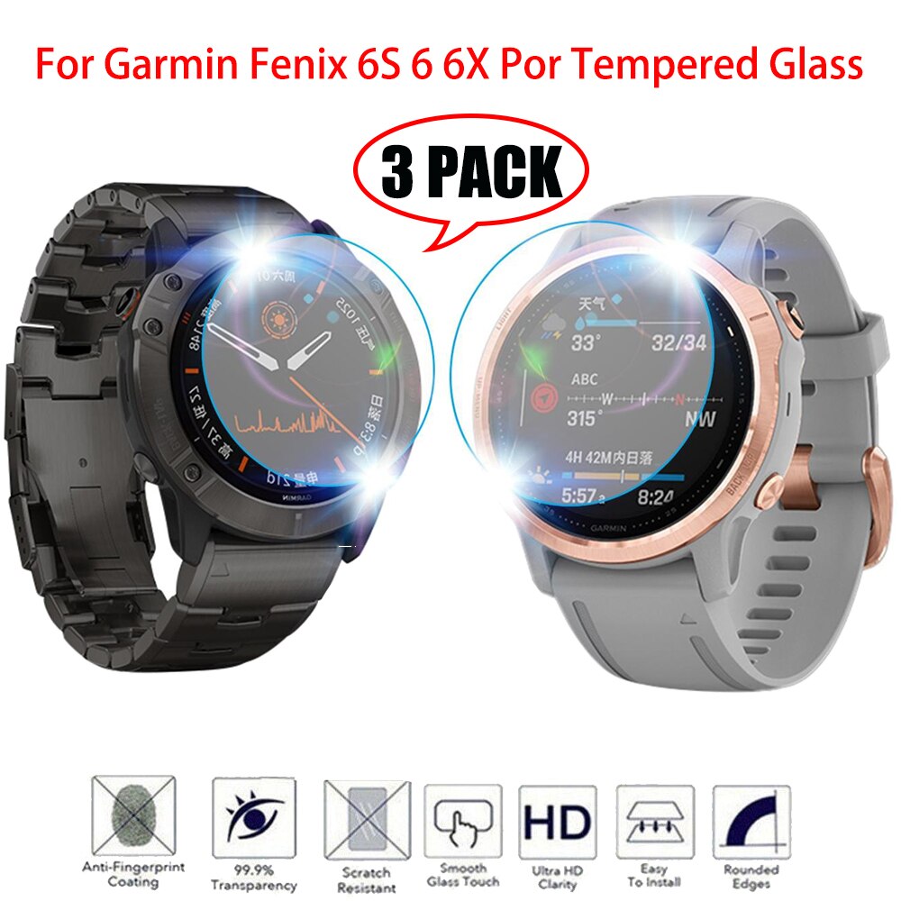 9H Horloge Beschermende Voor Garmin Fenix 5 5 S Plus 6S 6X6 Pro Ultra Clear Gehard glas Film Guard Screen Protector Film 3 Pcs