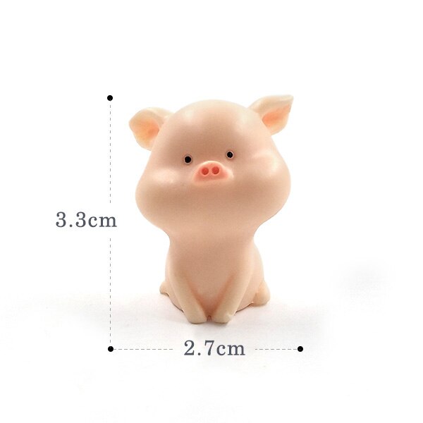 Hars Ambachtelijke mini Leuk Varken beeldje Dier Model Mos micro landschap home decor miniatuur fairy tuin decoratie accessoires: No.3