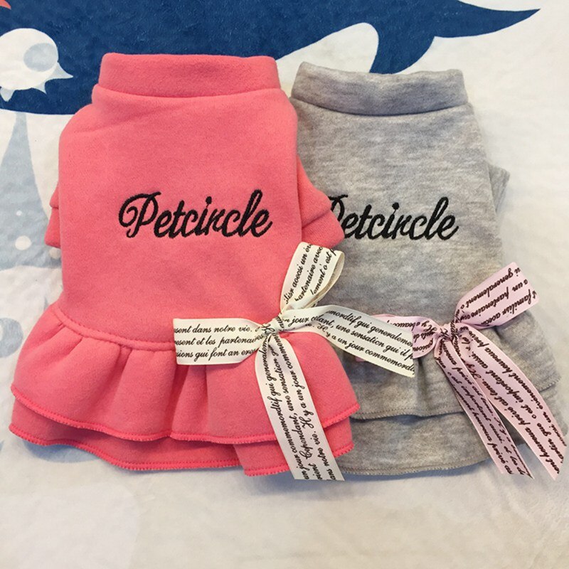 Winterkleding voor huisdieren, honden, katten, jassen met strik, puppykleding, teddybeer, poedelkleding, jurk