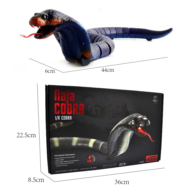 Infrared RC Toy Kit for Kids Adults Smart Remote Control Snake Mouse Cobra Tortoise Prank Jokes Radio Insect for Boys Toy: rc-Cobra-1