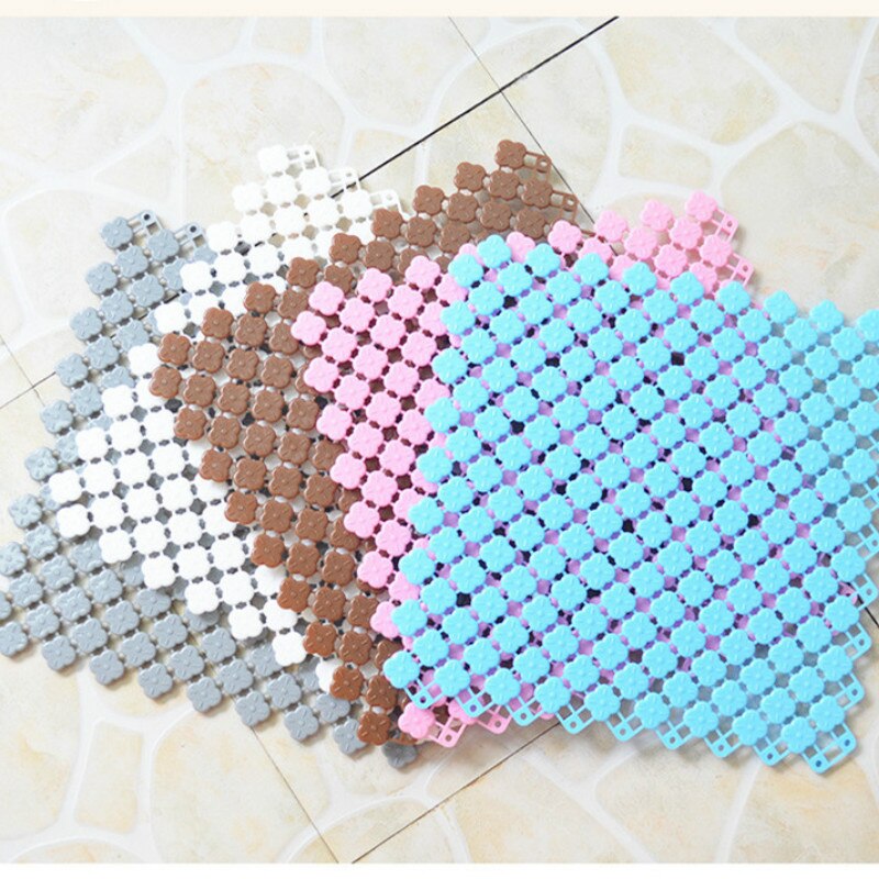 25*25cm Anti Slip Bathroom Mat Bath Shower Safe Floor Mat Bathtub Mat Splicing Clippable Flexible Soft Bathroom Rug Foot Massage
