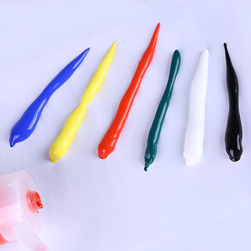 6 Colors 75ml Acrylic Paint Set Drawing Painting Pigment Kids DIY