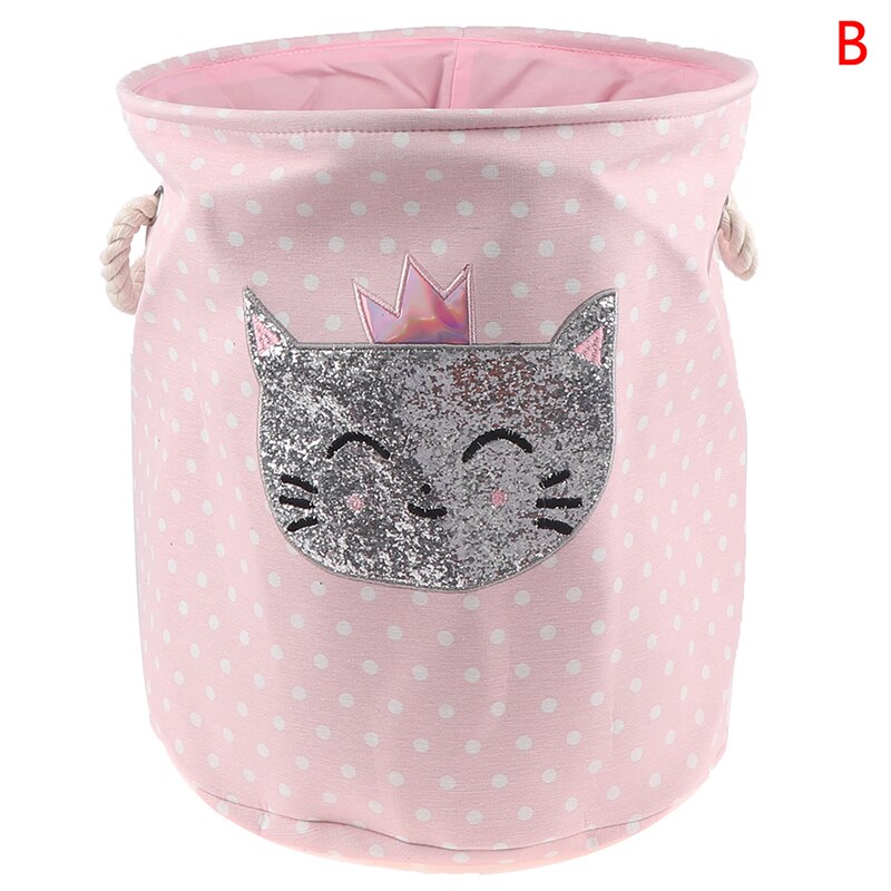 Corbeille à jouets pliable avec grande capacité, divers modèles, cygne rose, chat, dinosaure, boîte de rangement pour la maison, panier à linge , 35x40: B