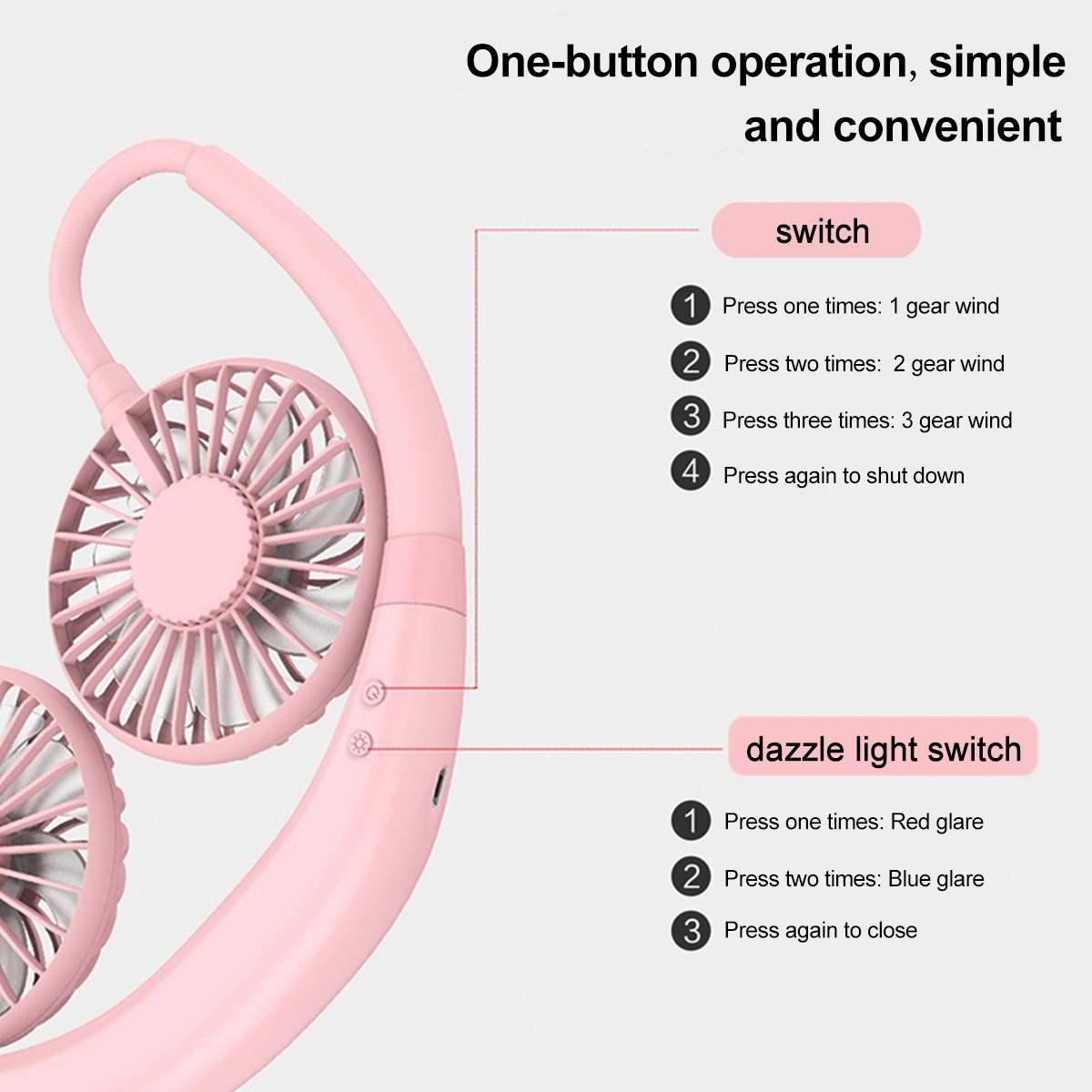 Mini Usb Draagbare Ventilator Hals Met Oplaadbare Batterij Ultra Stille Wind Wearable Ventilator Handheld Luchtkoeler Conditioner Voor Kamer
