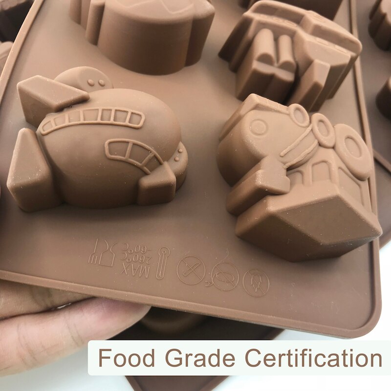 Tegneserie bil transport køkken bageform silikone kage dekorationsværktøj dyr fondant løve dyr chokolade forme gør det selv