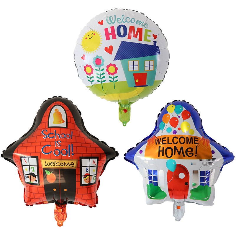 5pcs/lot Round Welcome Home Foil Balloons Air Globos for Welcome Back To School Party Balloons Decorations graduation Supplies