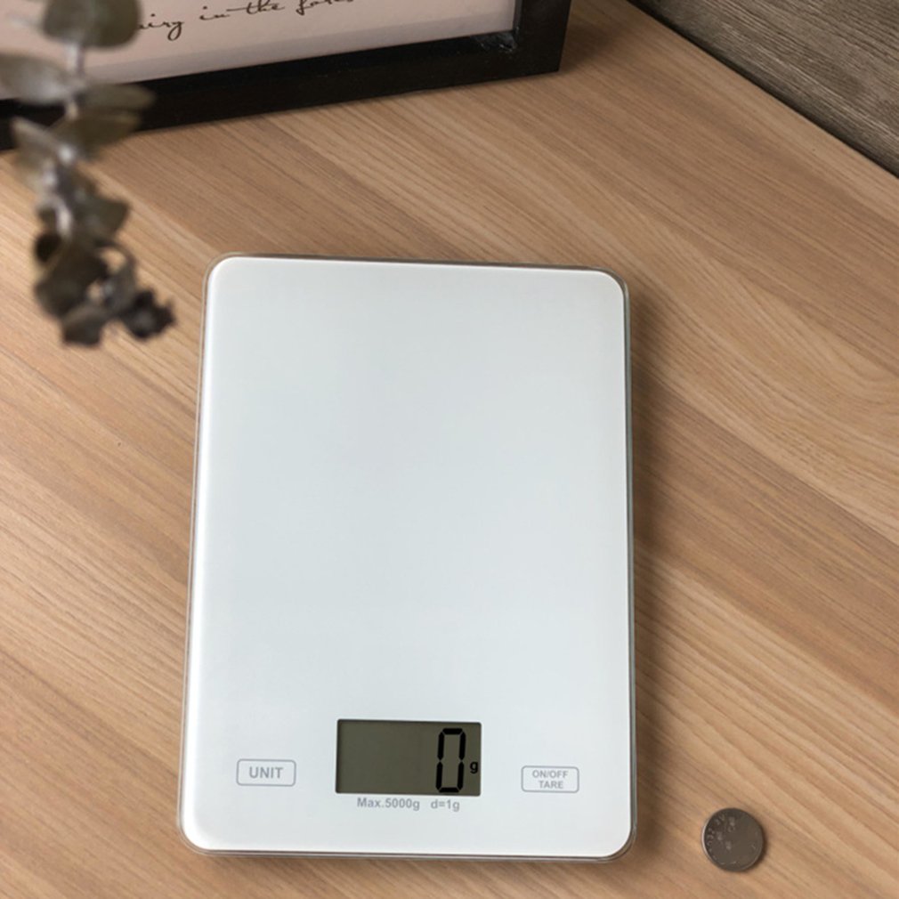 Food Baking Scales Mini Compact 5Kg/1G Kitchen Electronic Scales Home Glass Kitchen Scale Balck Tgk-001