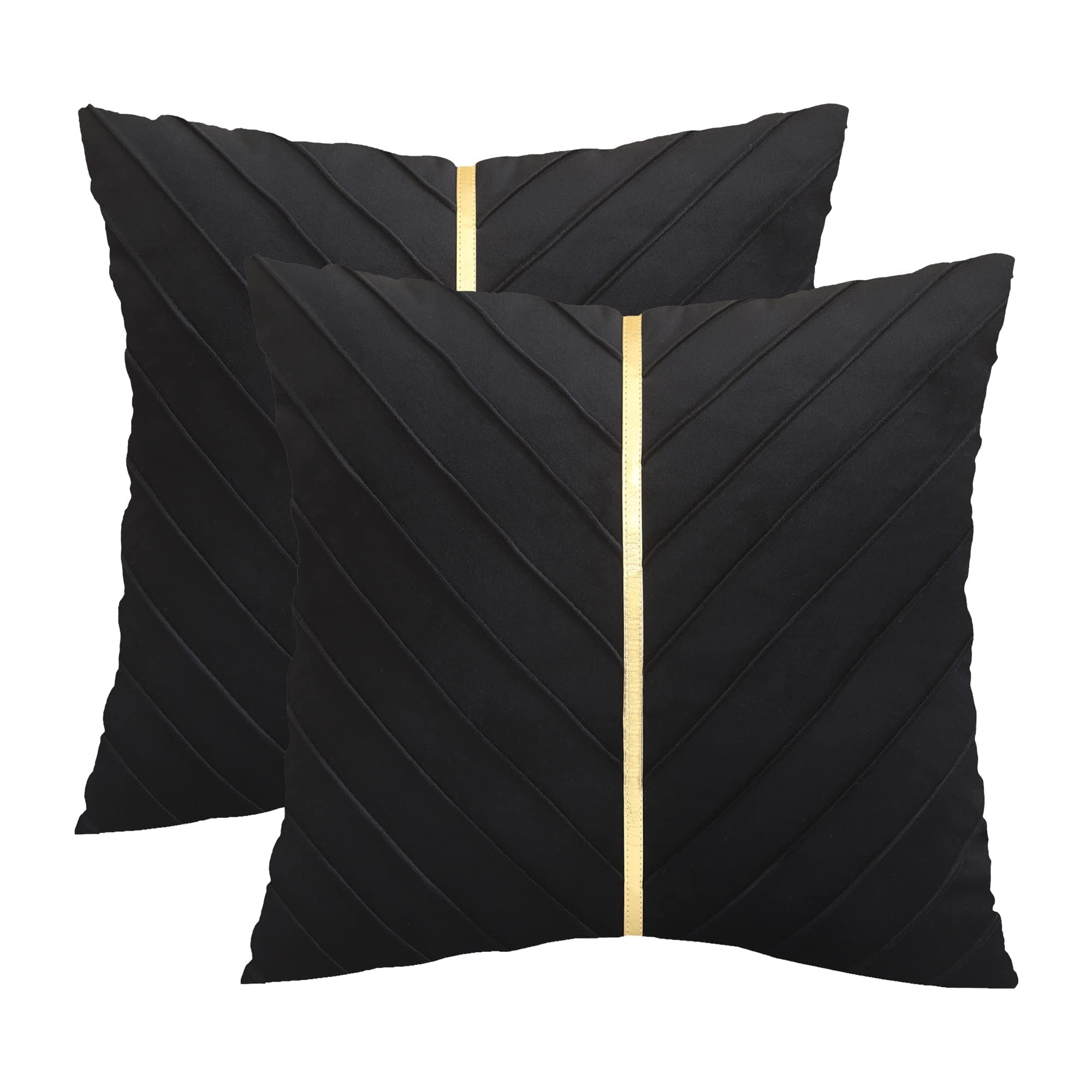 Samt-kissenbezüge,  of 2er- pack, inklusive goldfarbenem leder-weihnachtsdeko-kissenbezug, luxuriöser, moderner kissenbezug für sofas