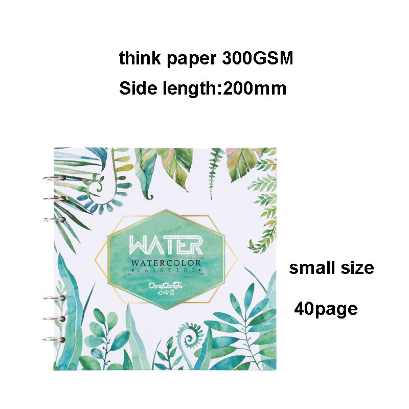 Spiral Notebook for watercolor painting sketchbook 40pages blank paper 300GSM Loose leaf Diary Office School supplies Stationery: 2