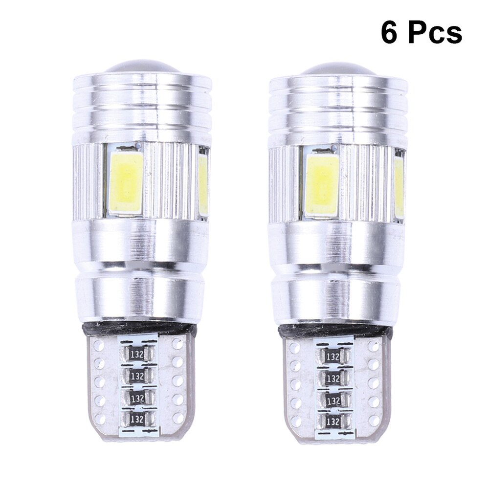 6 Leds Super Heldere Smd 5630 T10 Auto Bollen Side Kenteken Lampen Voor Motorfiets Auto: Silver 1