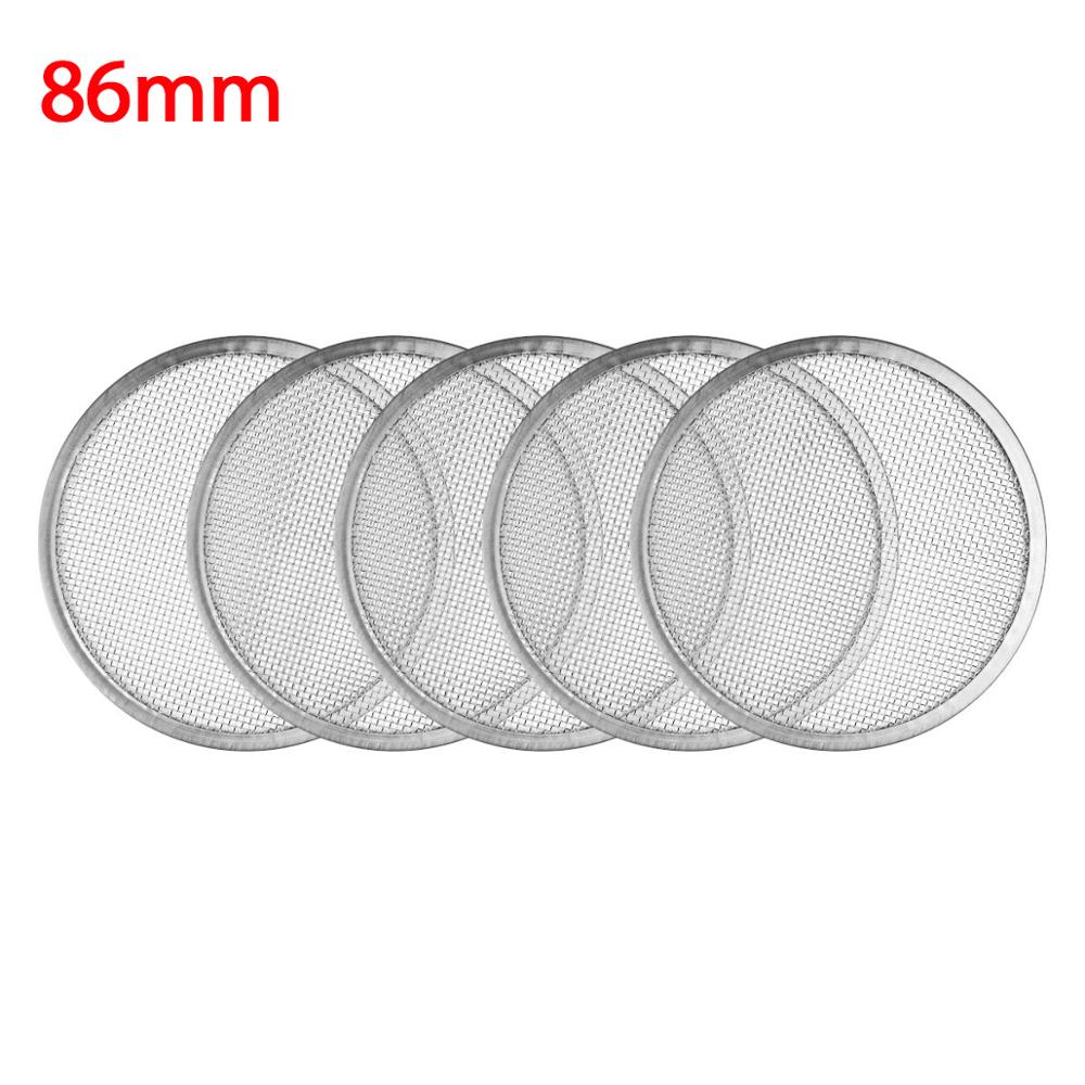 Filtre de tamis de maille d'acier inoxydable de couvercles de crépines de germination de pot de maçon de bouche large de 5 pièces pour le diamètre 8.4cm de pots de mise en conserve en verre: Silver 86mm