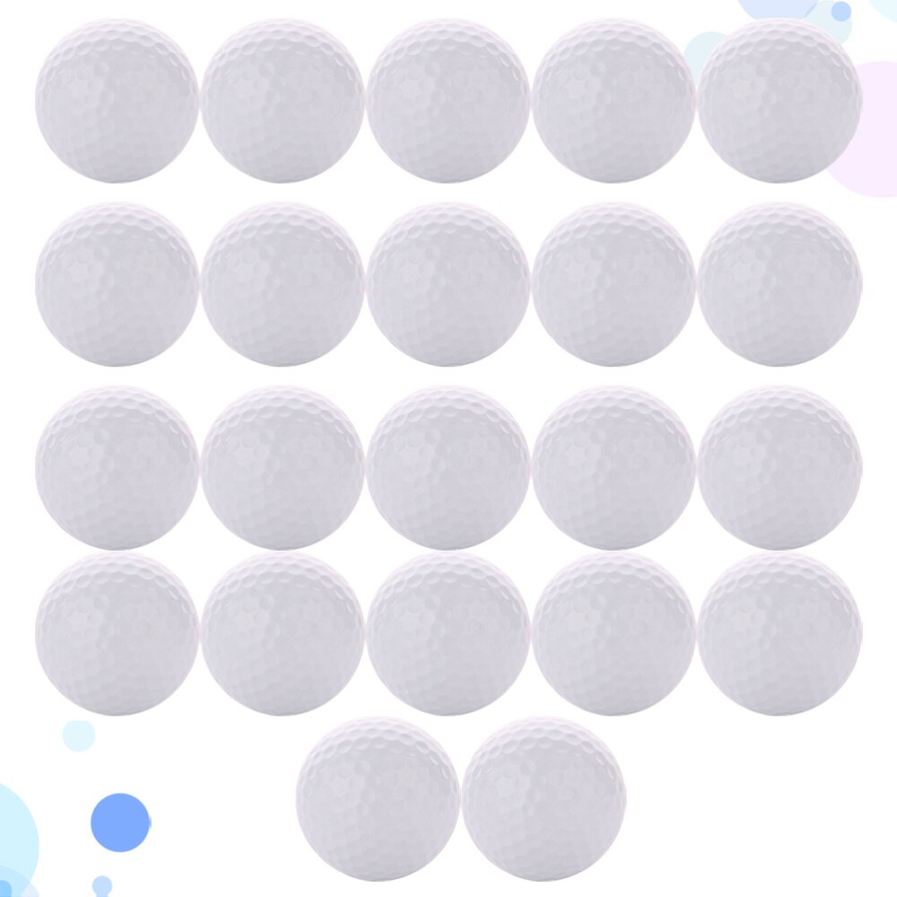 22 pièces balle de Golf balle creuse balle Non poreuse Golf balançoire aides à l'entraînement intérieur Double couche Golf pratique balles pour intérieur (blanc)