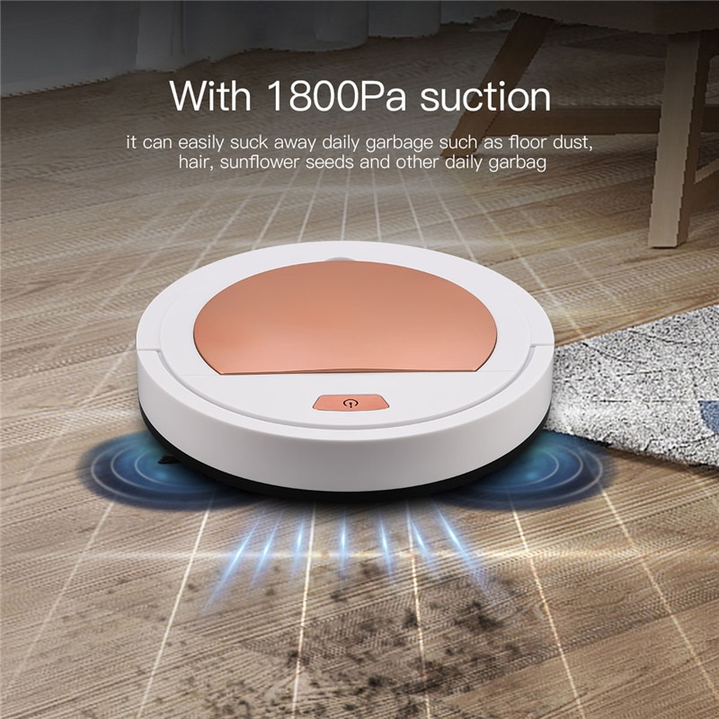 1800Pa Robot Vacuum Cleaner Automatic Movable Floor Sweeper Home Pet Hair Cleaning Rechargeable Intelligent Sweeping Machine 50