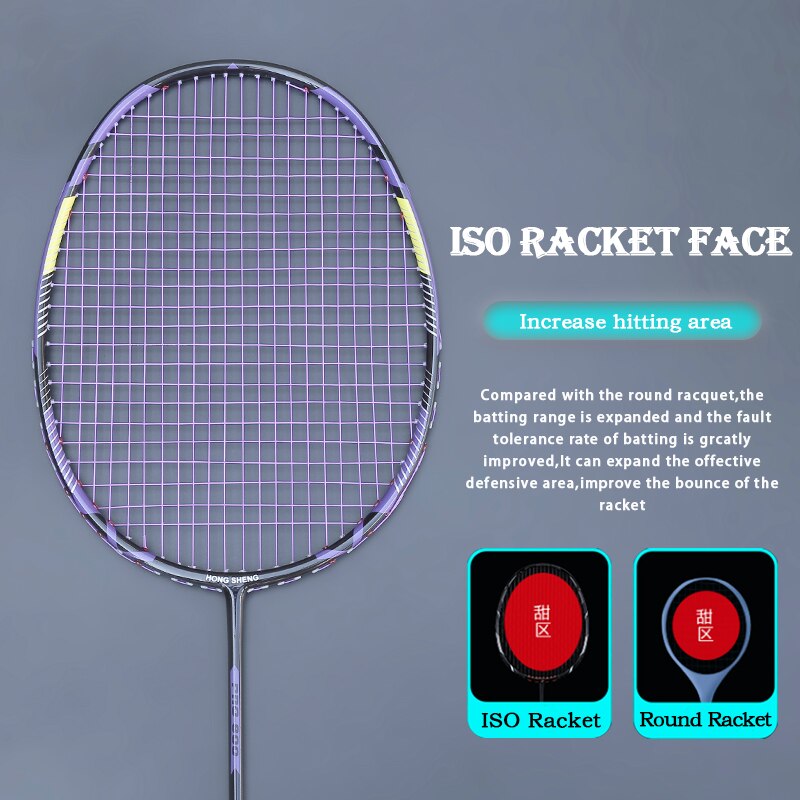 Volle Kohlenstoff Faser Licht Gewicht 8U 68G Badminton Schläger Aufgereiht 26-32LBS G5 Ausbildung Schläger Mit Saiten Taschen Für Erwachsene