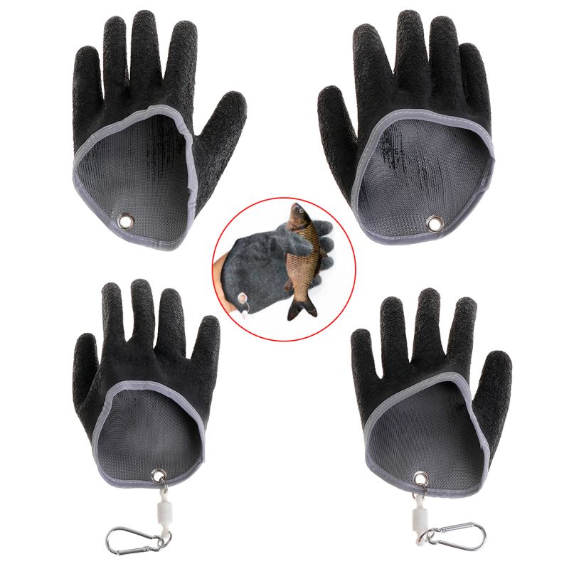 Fishing Gloves Non Slip Latex Glove With Magnet Release Fish Grab Anti Skid Capture Safety Portable Outdoor Fishing