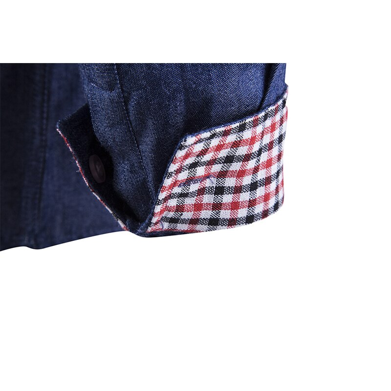 Merkki miesten paita bisnes pitkähihaiset denim paidat rento slim fit camisa farkut maskuliininen miesten vaatteet s -3xl