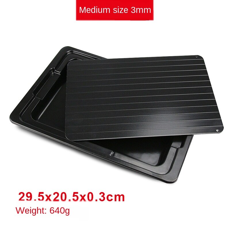 Płyta robić rozmrażania kreatywna kuchnia aluminiowa taca robić szybkiego mrożenia z pojemnikiem na wodę zamrażanie odwilż narzędzia główne gadżety wielofunkcyjne: 29.5x20.5x0.3cm